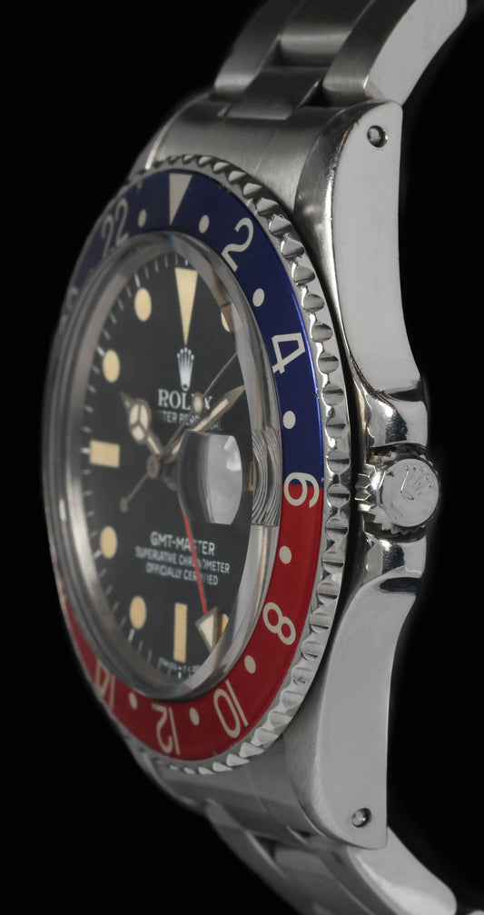 Pre-owned vintage Rolex GMT Master 1675 'Pepsi' 40mm 1979 | Crown Vintage Watches