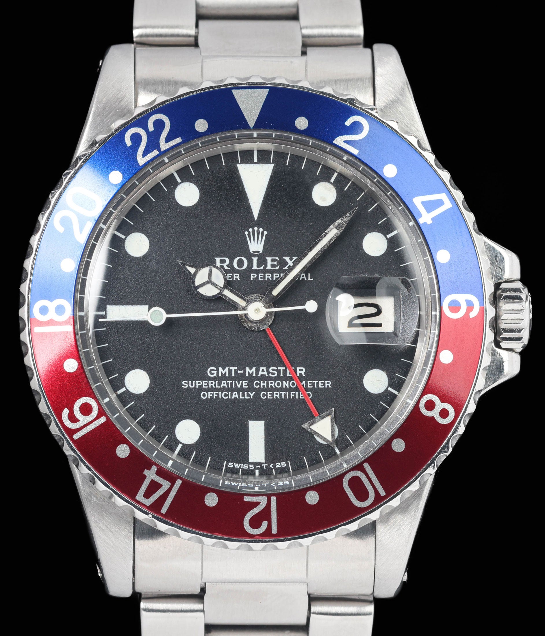 Preowned vintage Rolex GMT Master 1675 Pepsi 'Mk 2' 40mm 1971 | Crown Vintage Watches
