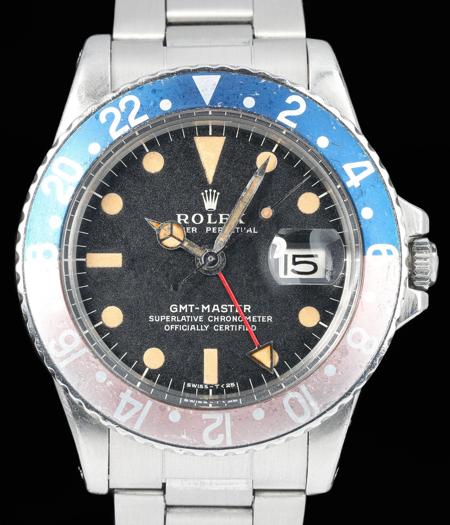 Preowned vintage Rolex GMT Master 1675 Pepsi 'Mk2' 40mm 1971 | Crown Vintage Watches