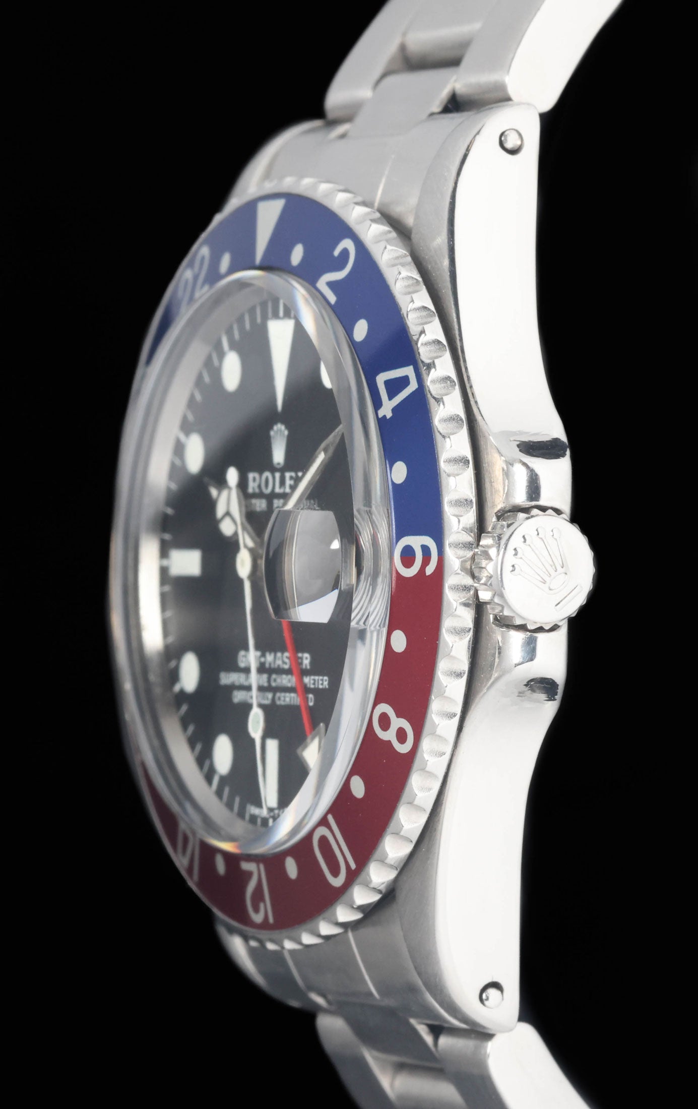 Preowned vintage Rolex GMT Master 1675 Pepsi 'Mk 2' 40mm 1971 | Crown Vintage Watches