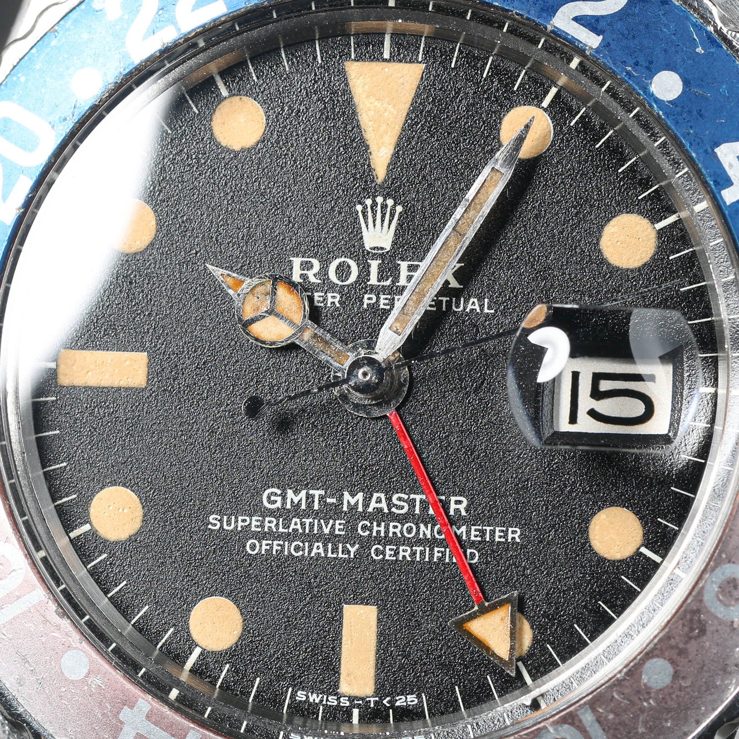 Preowned vintage Rolex GMT Master 1675 Pepsi 'Mk2' 40mm 1971 | Crown Vintage Watches