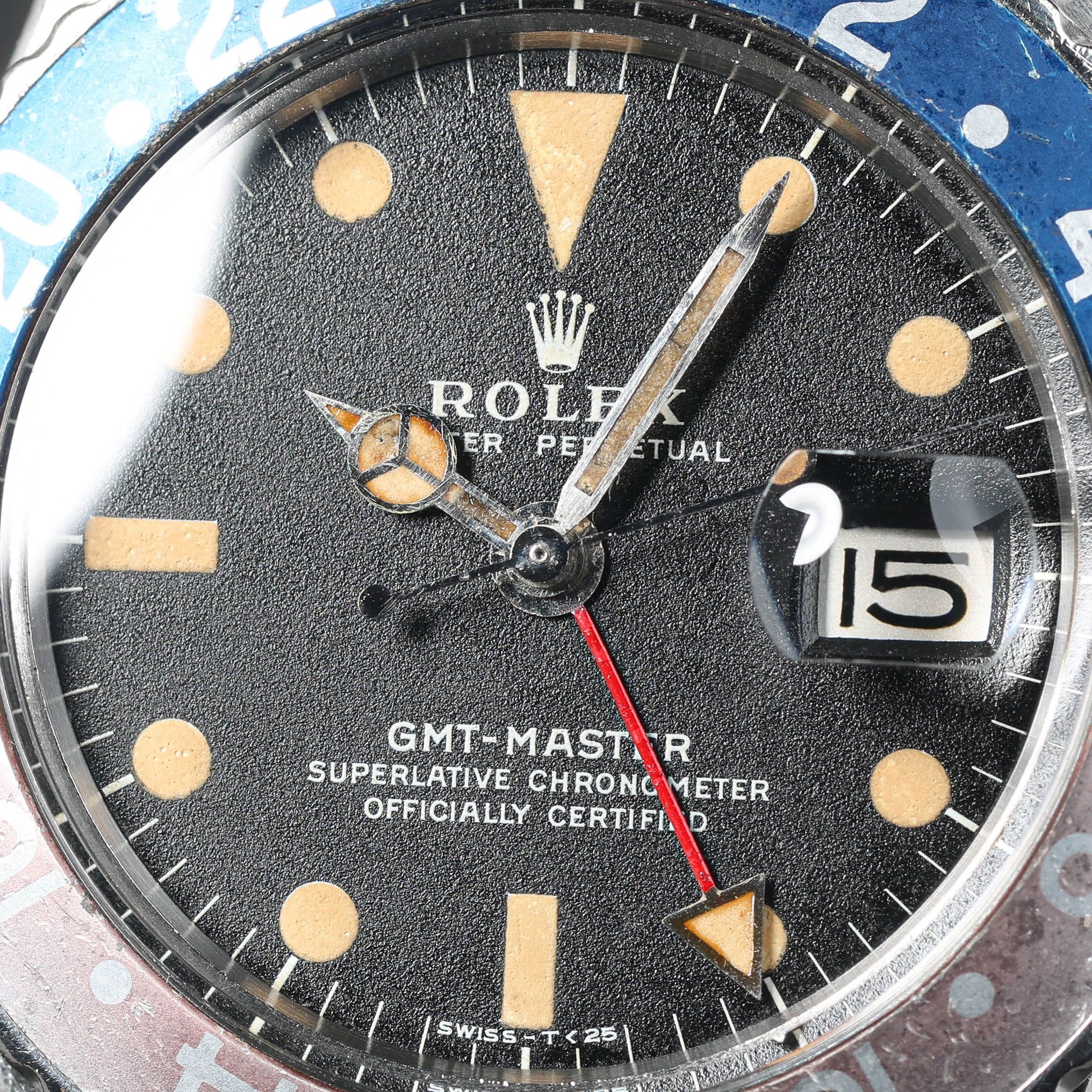 Preowned vintage Rolex GMT Master 1675 Pepsi 'Mk2' 40mm 1971 | Crown Vintage Watches