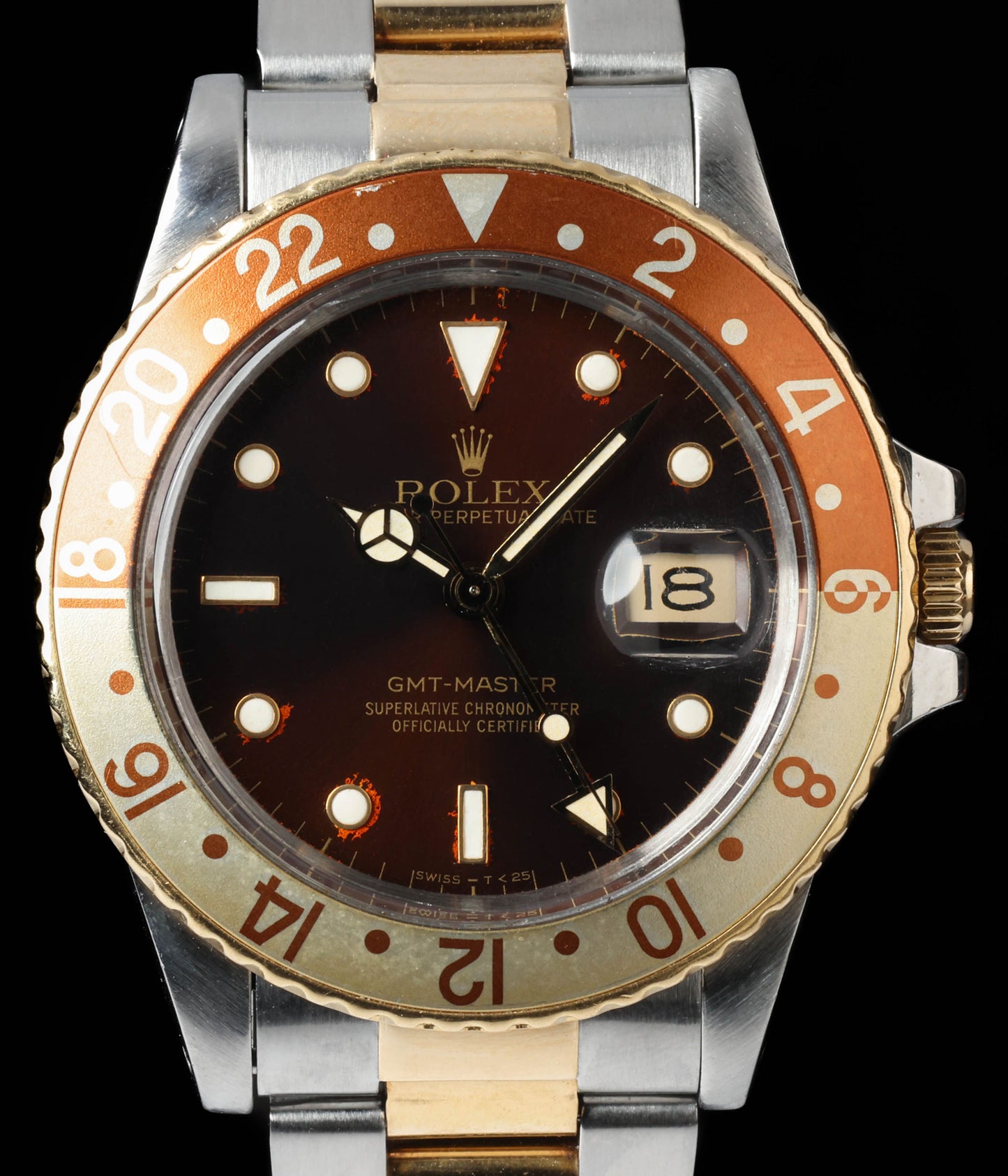 Pre-owned vintage Rolex GMT Master 16753 ‘Rootbeer’ 40mm 1988 | Crown Vintage Watches