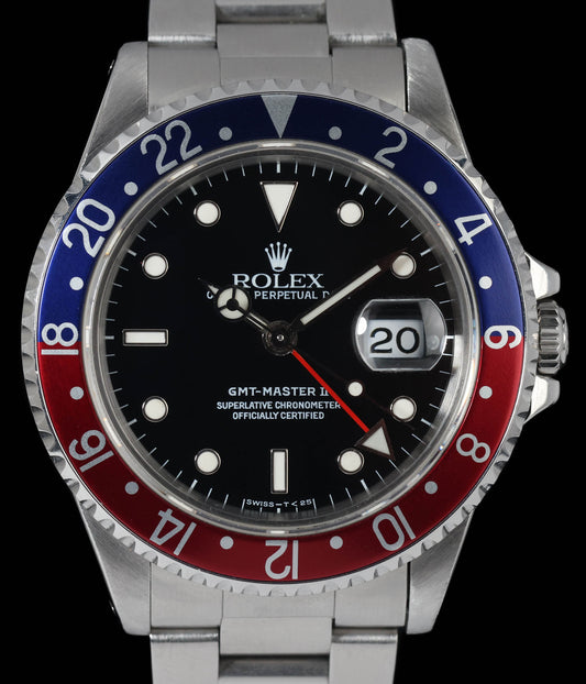 Pre-owned vintage Rolex GMT Master II 16710 40MM 1993 Box & Papers | Crown Vintage Watches