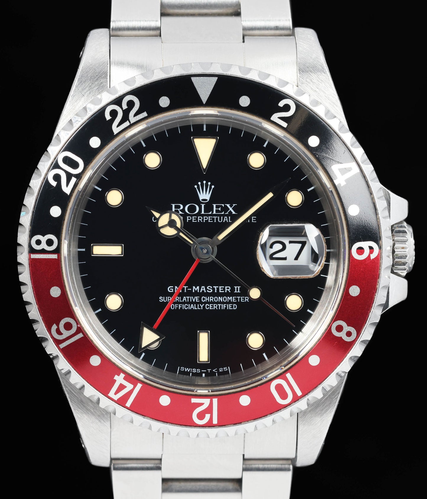 Preowned vintage Rolex GMT Master II 16710 40MM 1996 Box & Papers | Crown Vintage Watches