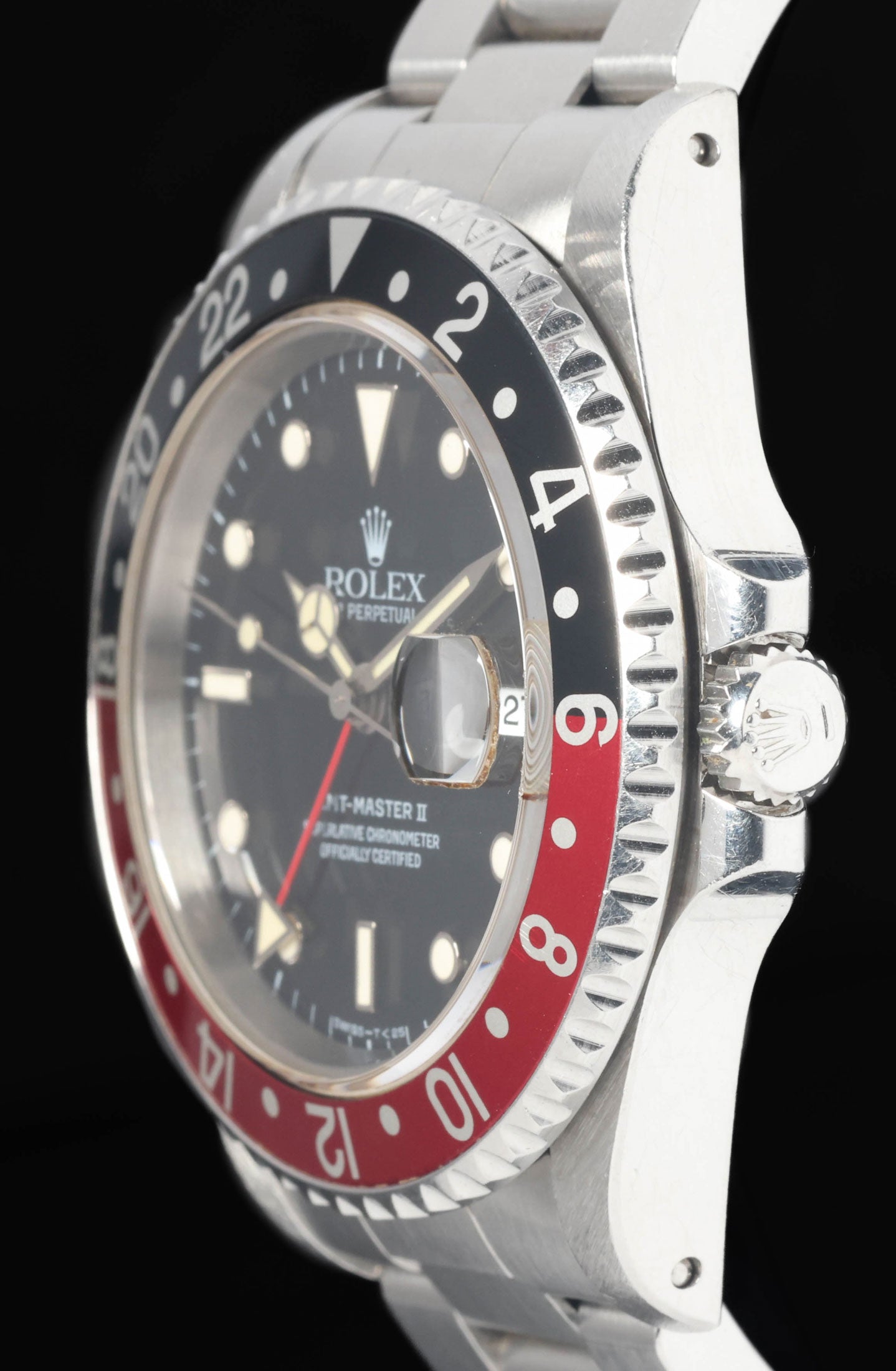 Preowned vintage Rolex GMT Master II 16710 40MM 1996 Box & Papers | Crown Vintage Watches