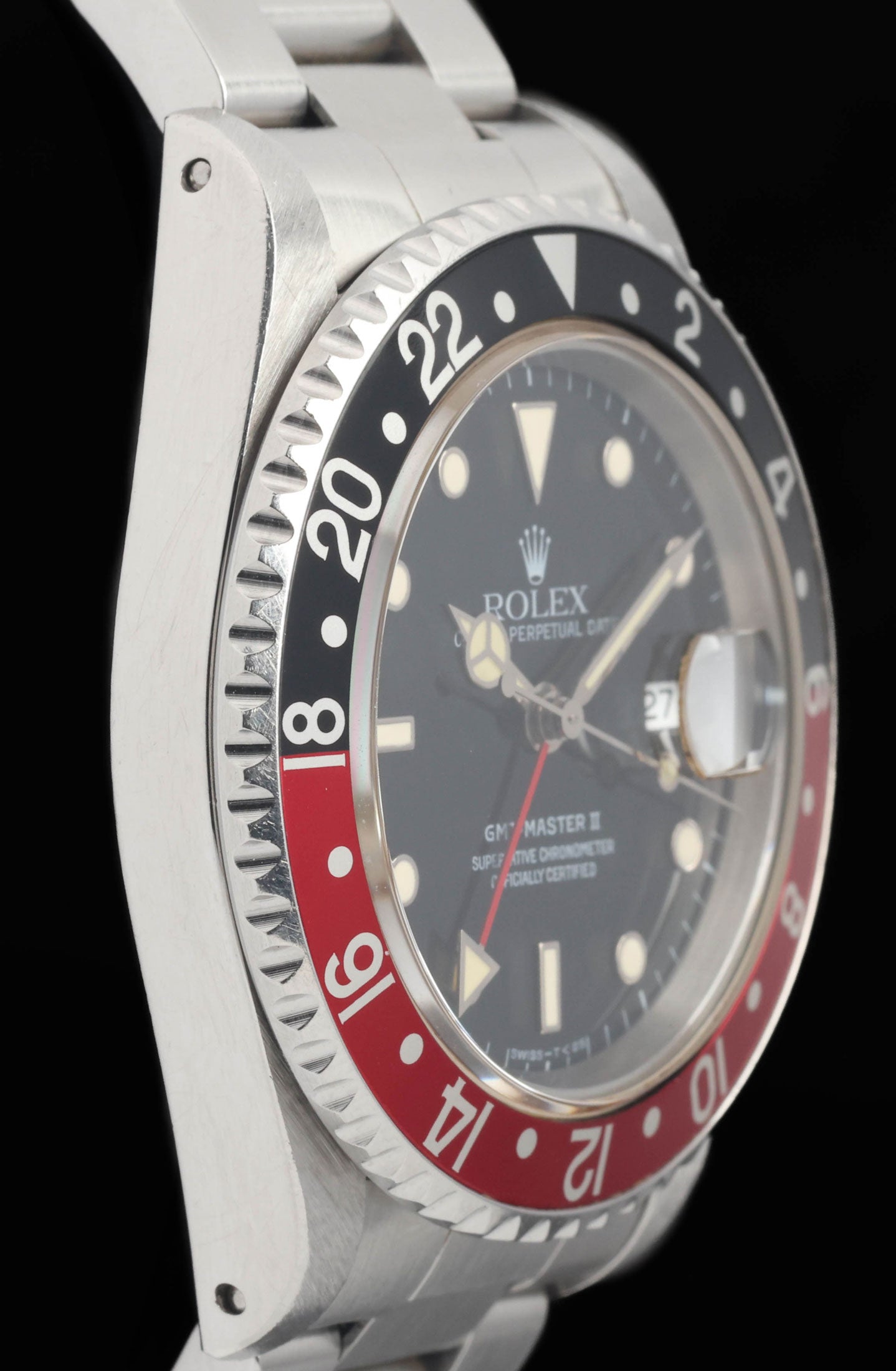 Preowned vintage Rolex GMT Master II 16710 40MM 1996 Box & Papers | Crown Vintage Watches