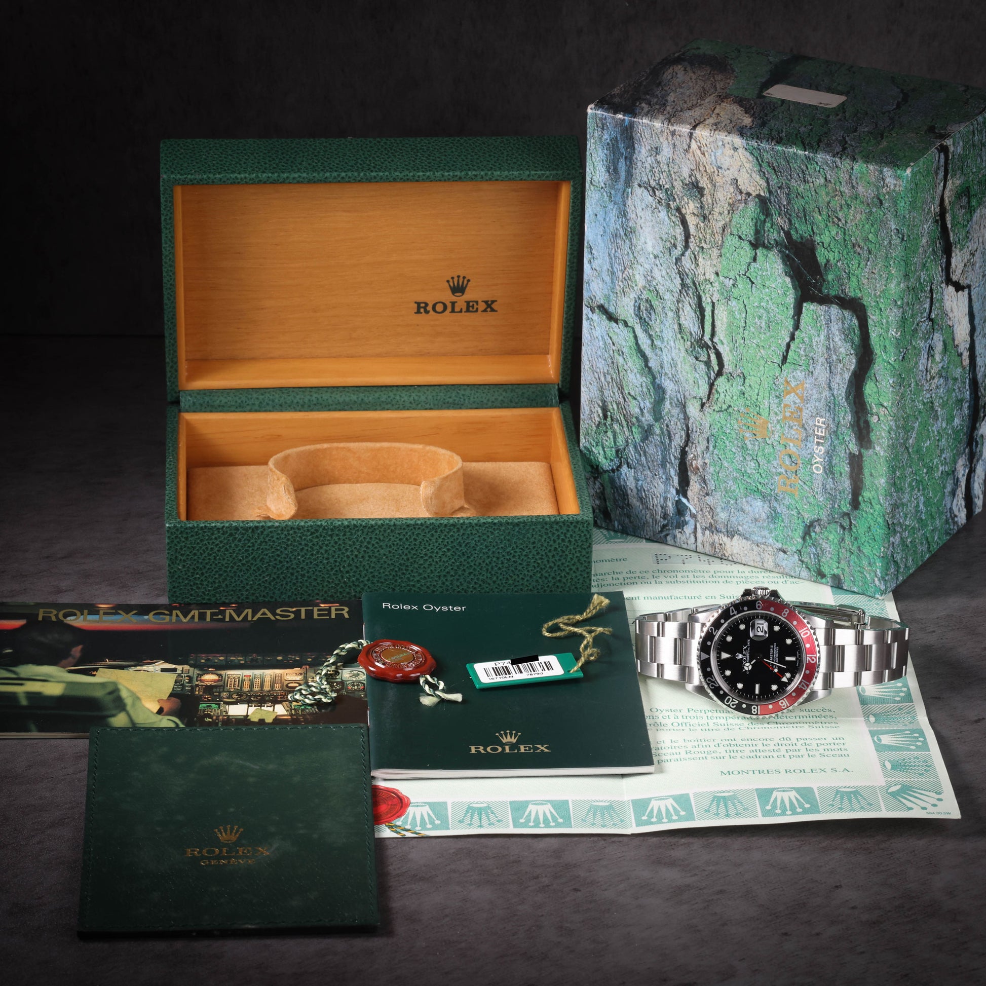 Preowned vintage Rolex GMT Master II 16710 'Coke' 40MM 2000 Box & Papers | Crown Vintage Watches