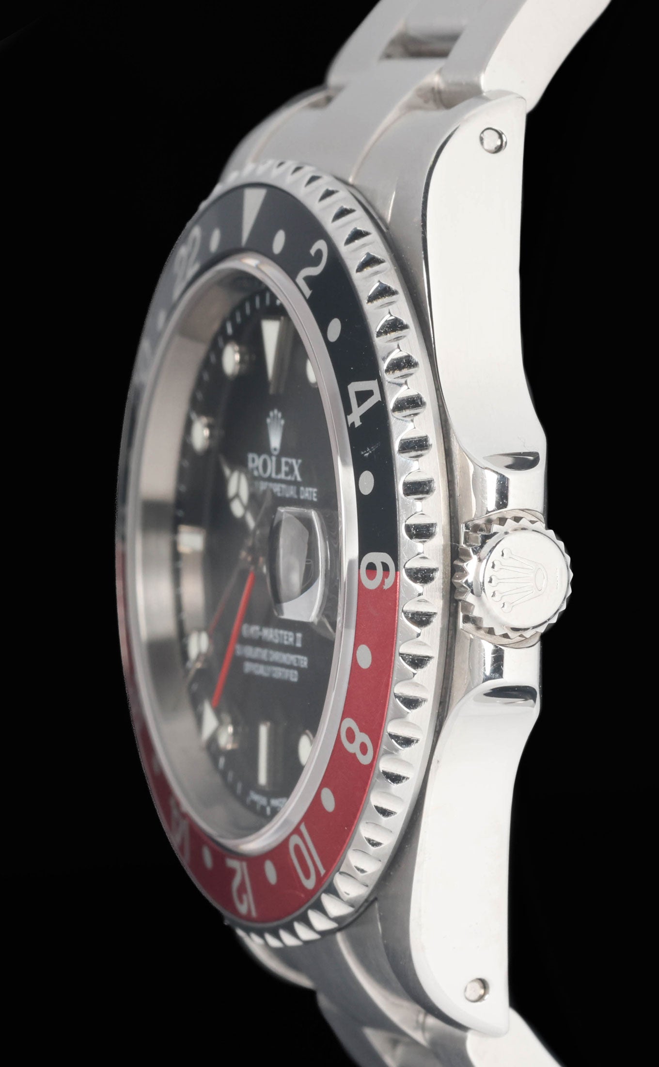 Preowned vintage Rolex GMT Master II 16710 'Coke' 40MM 2000 Box & Papers | Crown Vintage Watches