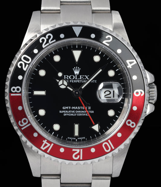 Pre-owned vintage Rolex GMT Master II 16710 'Coke' 40MM 2004 | Crown Vintage Watches