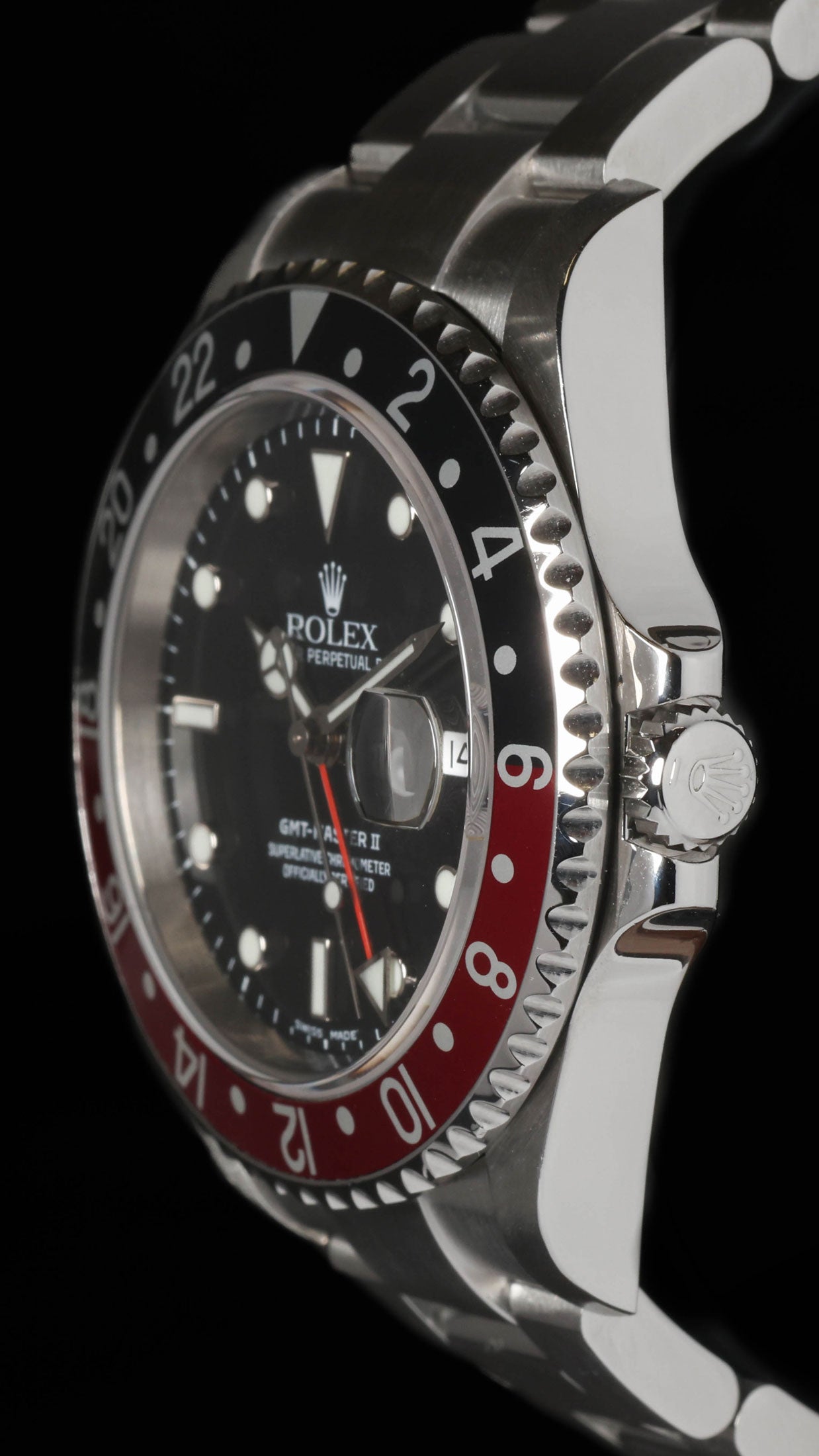 Pre-owned vintage Rolex GMT Master II 16710 'Coke' 40mm 2004  Crown Vintage Watches