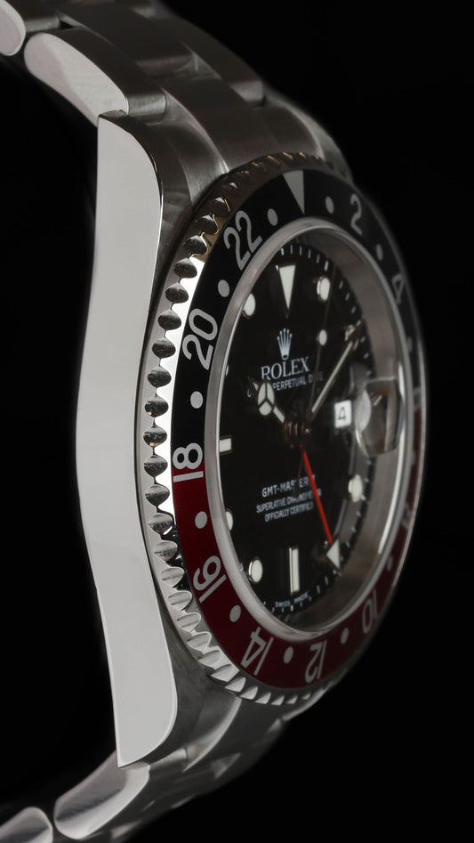 Pre-owned vintage Rolex GMT Master II 16710 'Coke' 40mm 2004  Crown Vintage Watches