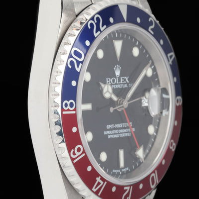 Preowned vintage Rolex GMT Master II 16710 'Pepsi' 40MM 2002 | Crown Vintage Watches