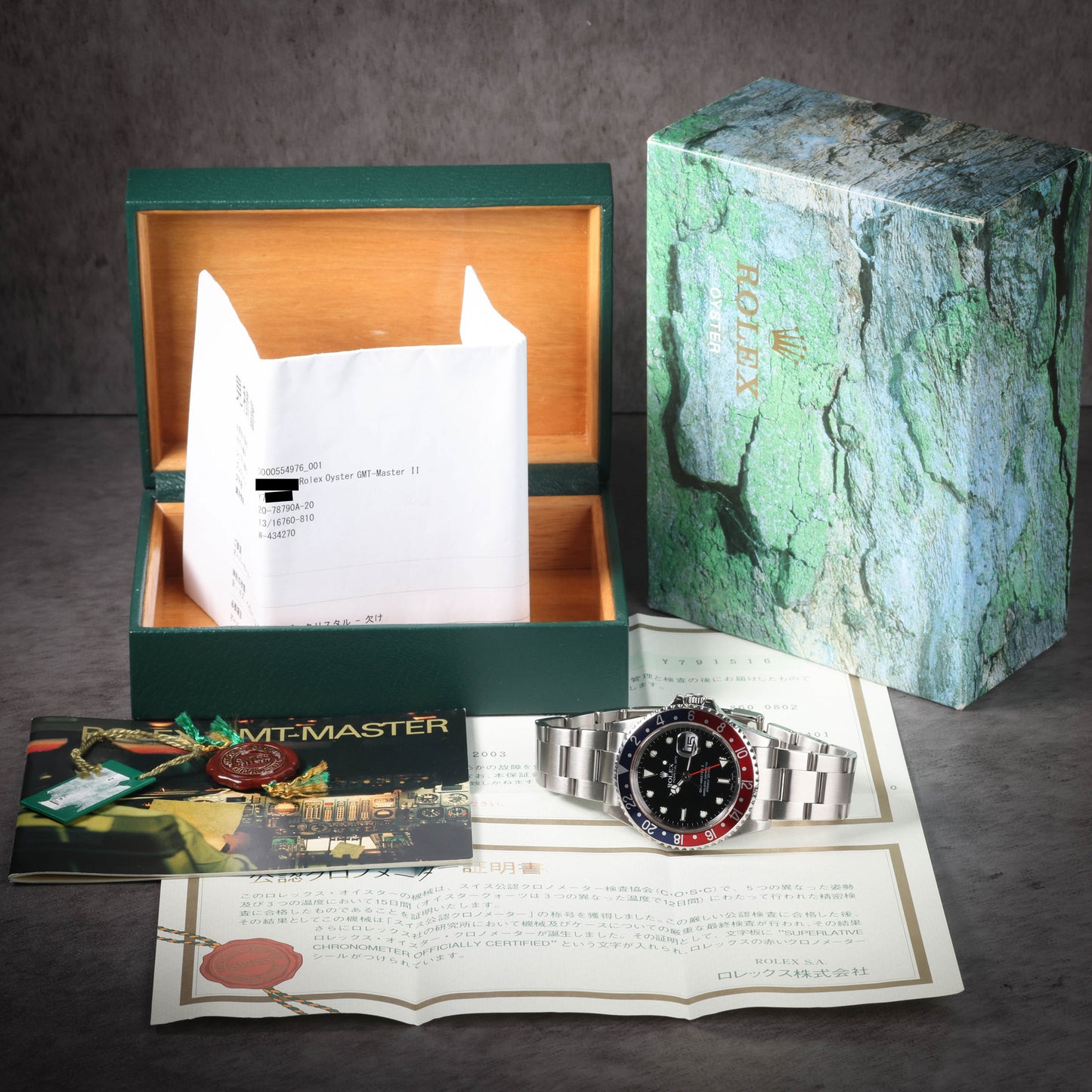 Preowned vintage Rolex GMT Master II 16710 'Pepsi' 40MM 2002 Box & Papers | Crown Vintage Watches