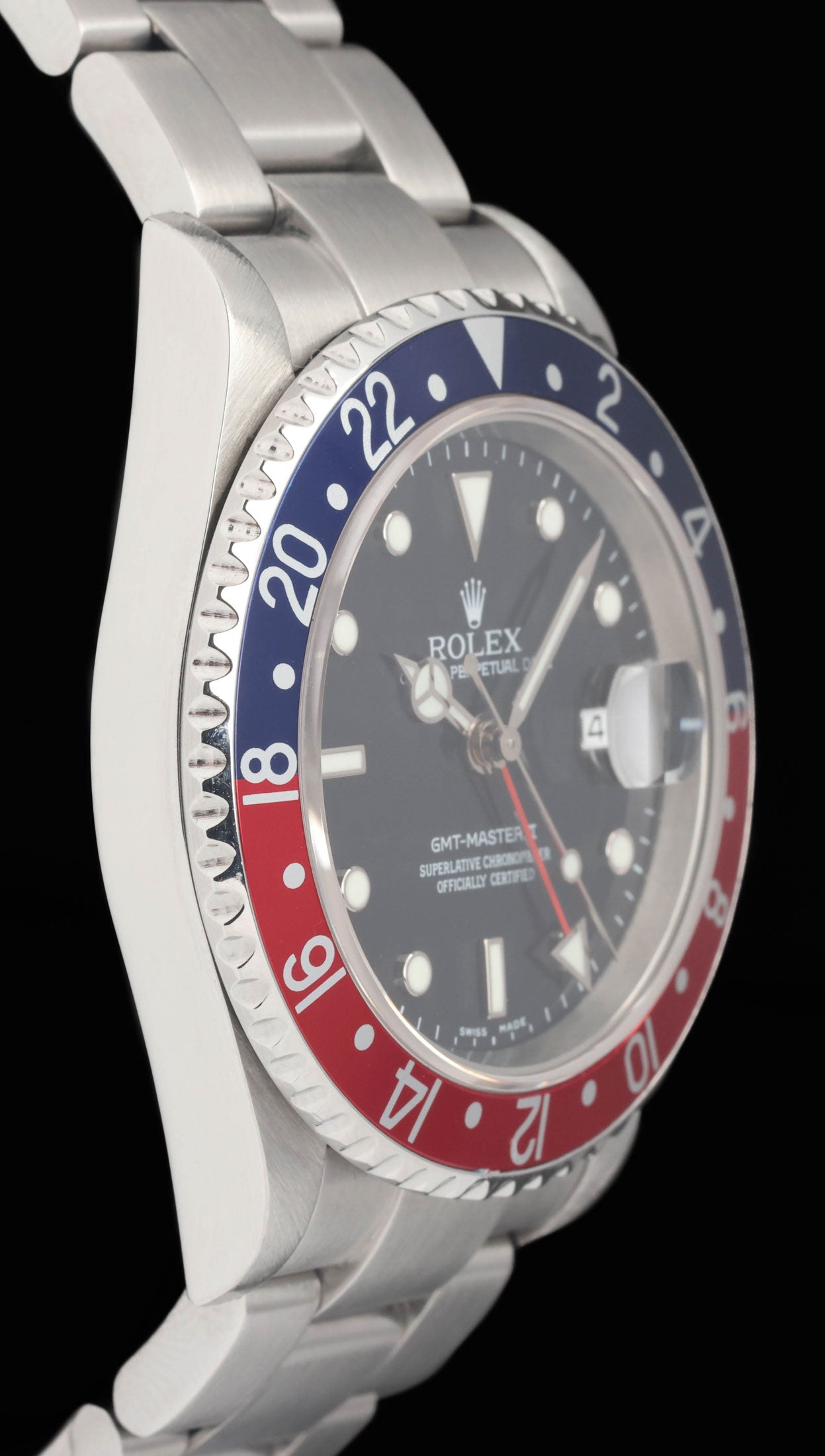 Preowned vintage Rolex GMT Master II 16710 'Pepsi' 40MM 2005 Box & Papers | Crown Vintage Watches