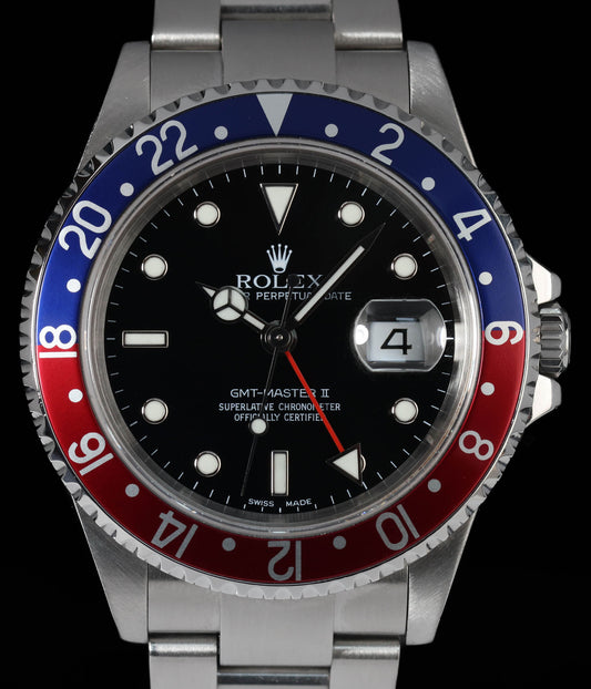 Pre-owned vintage Rolex GMT Master II 16710 T 40mm 'Pepsi' 2003 | Crown Vintage Watches