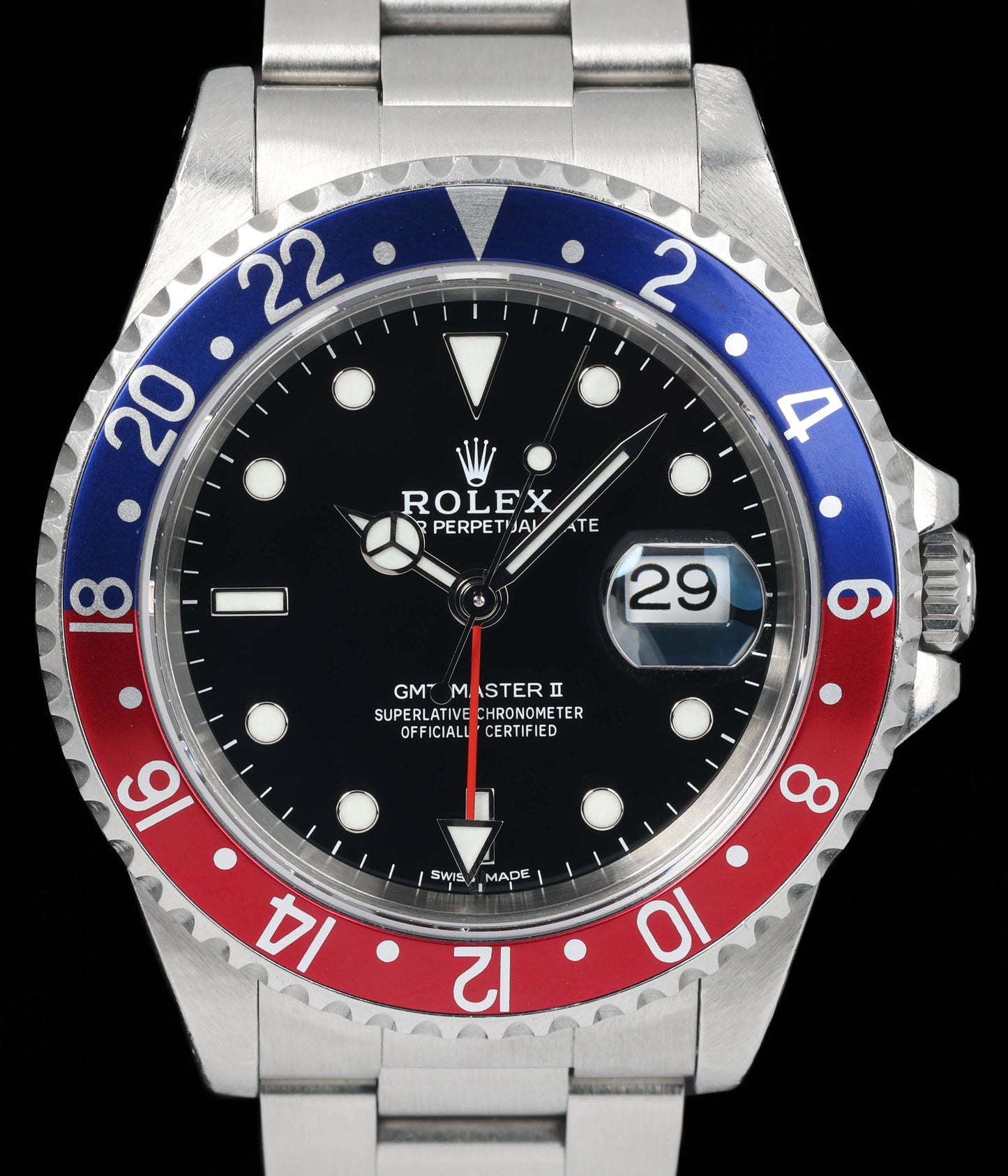 Preowned vintage Rolex GMT Master II 40MM 16710 'Pepsi' 2000 | Crown Vintage Watches