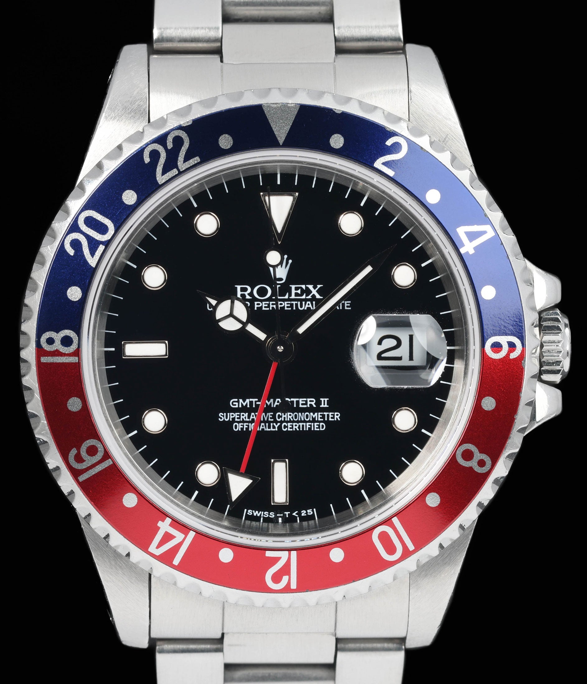Preowned vintage Rolex GMT Master II 'Pepsi' 16710 40MM 1997 Box & Booklets | Crown Vintage Watches