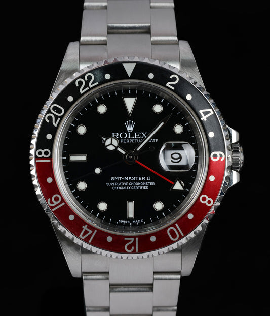 Vintage Rolex GMT Master II ‘Coke’ 16710 40mm 2002 | Crown Vintage Watches