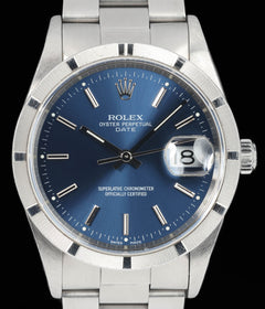 Rolex Oyster Perpetual Date 15210 Blue Dial 34MM 1990s