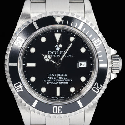Preowned vintage Rolex Sea Dweller 40MM 'SD4K' 16600 2001 Box & Papers | Crown Vintage Watches
