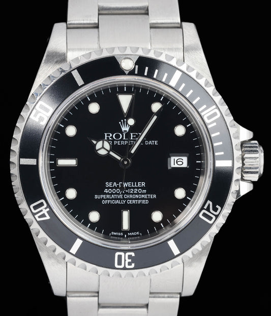 Preowned vintage Rolex Sea Dweller 40MM 'SD4K' 16600 2001 Box & Papers | Crown Vintage Watches