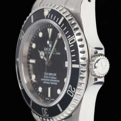 Preowned vintage Rolex Sea Dweller 40MM 'SD4K' 16600 2001 Box & Papers | Crown Vintage Watches