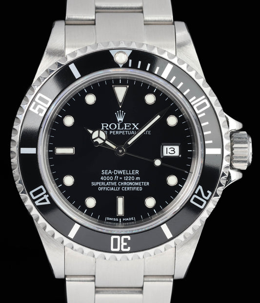 Preowned vintage Rolex Sea Dweller 40MM 'Swiss Made' 16600 2004 Box & Papers | Crown Vintage Watches
