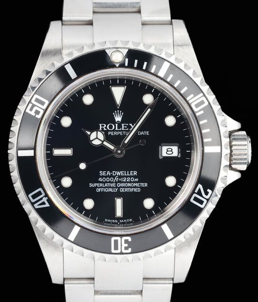 Preowned vintage Rolex Sea Dweller 40MM 'Swiss Made' 16600 2005 Box & Papers | Crown Vintage Watches