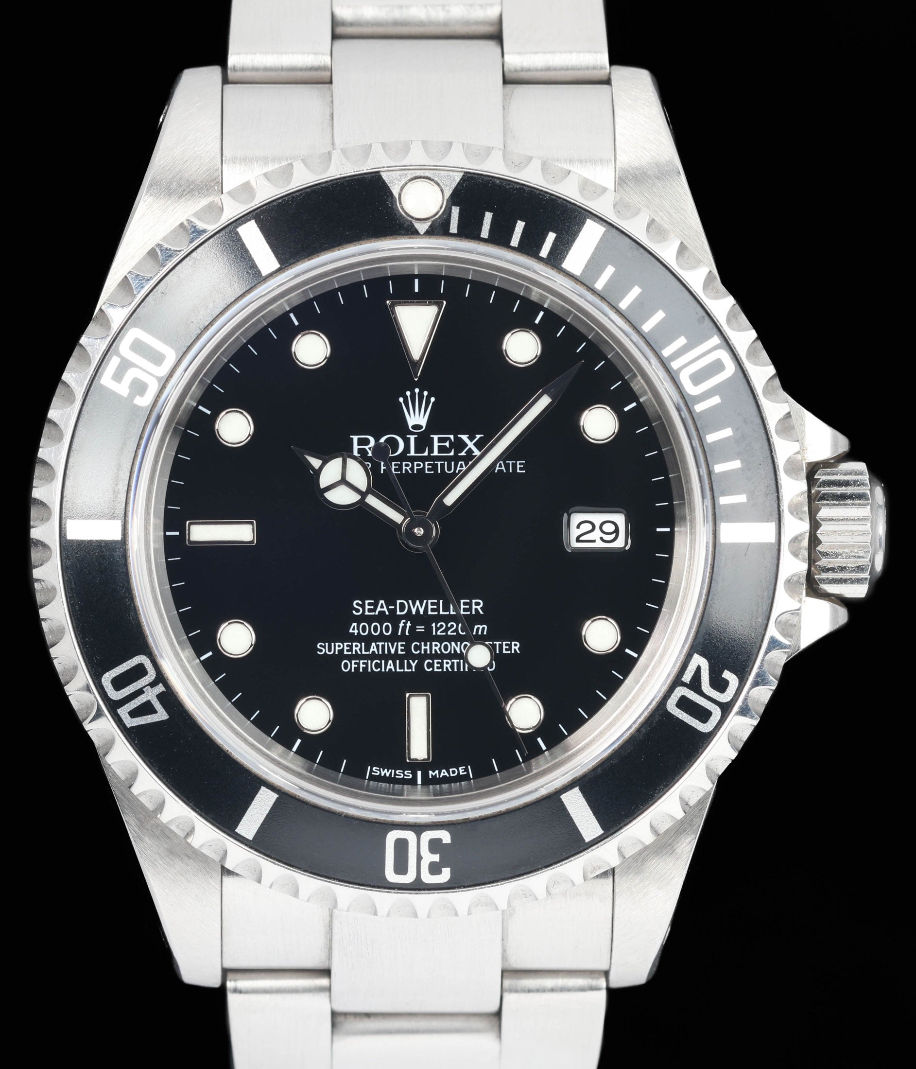 Preowned vintage Rolex Sea-Dweller 4K 16600 40MM 2001 Box & Papers | Crown Vintage Watches