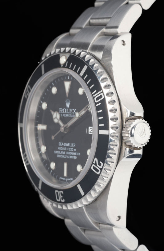 Preowned vintage Rolex Sea-Dweller 4K 16600 40MM 2001 Box & Papers | Crown Vintage Watches
