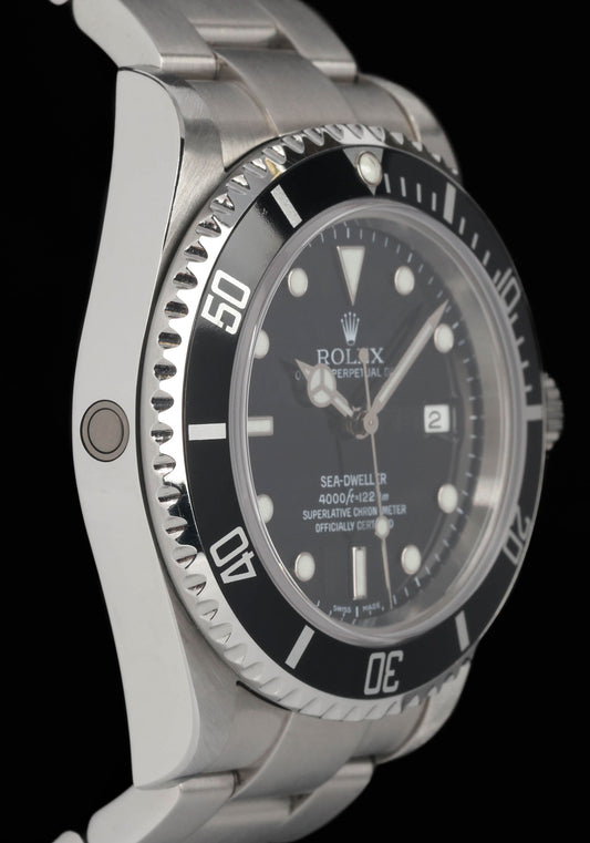 Preowned vintage Rolex Sea Dweller 40MM 'Swiss Made' 16600 2004 Box & Papers | Crown Vintage Watches