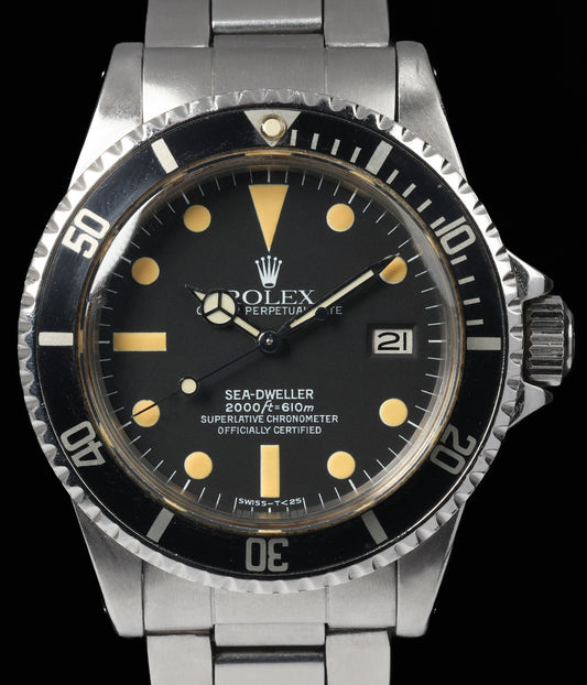 Pre-owned vintage Rolex Seadweller 1665 'Double Red' w/ Great White Service Dial |  Box & Papers  | Crown Vintage Watches