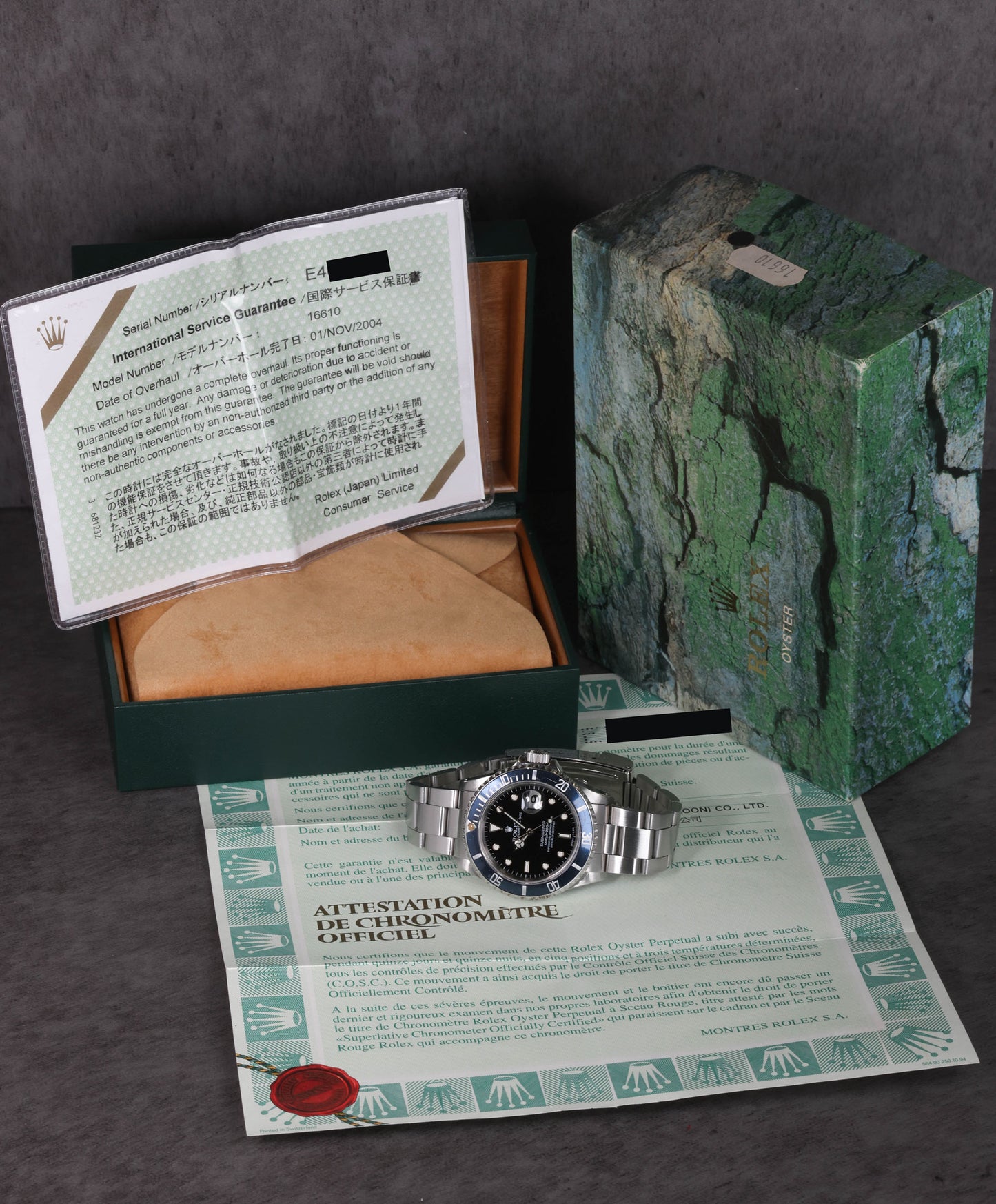 Pre-owned vintage Rolex Submariner 16610 'Blue Ghost' 40mm 1990 Box and Papers | Crown Vintage Watches