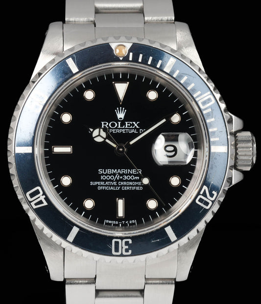 Pre-owned vintage Rolex Submariner 16610 'Blue Ghost' 40mm 1990 Box and Papers | Crown Vintage Watches