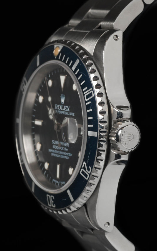 Pre-owned vintage Rolex Submariner 16610 'Blue Ghost' 40mm 1990 Box and Papers | Crown Vintage Watches