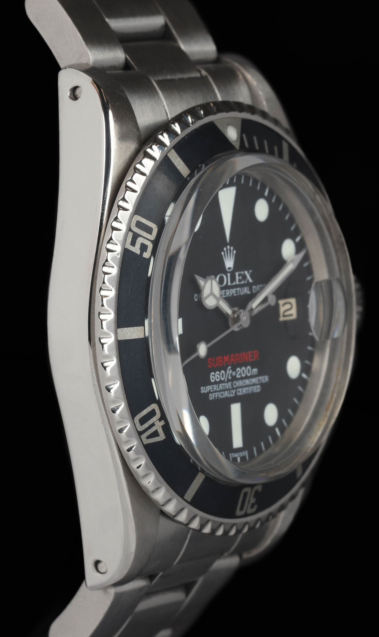 Pre-owned vintage Rolex Submariner 1680 'Red' 1972 lumivova service dial | Crown Vintage Watches