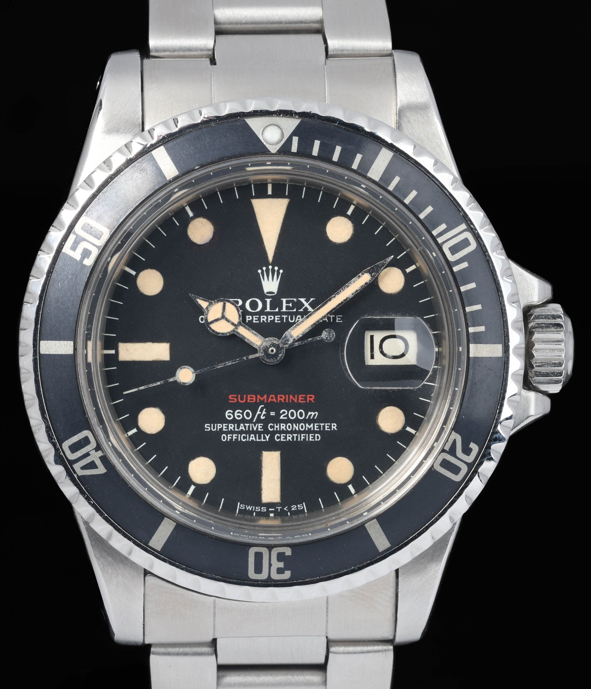 Pre-owned vintage Rolex Submariner 1680 ‘Red’ Mark 5 Dial 40mm 1972 | Crown Vintage Watches