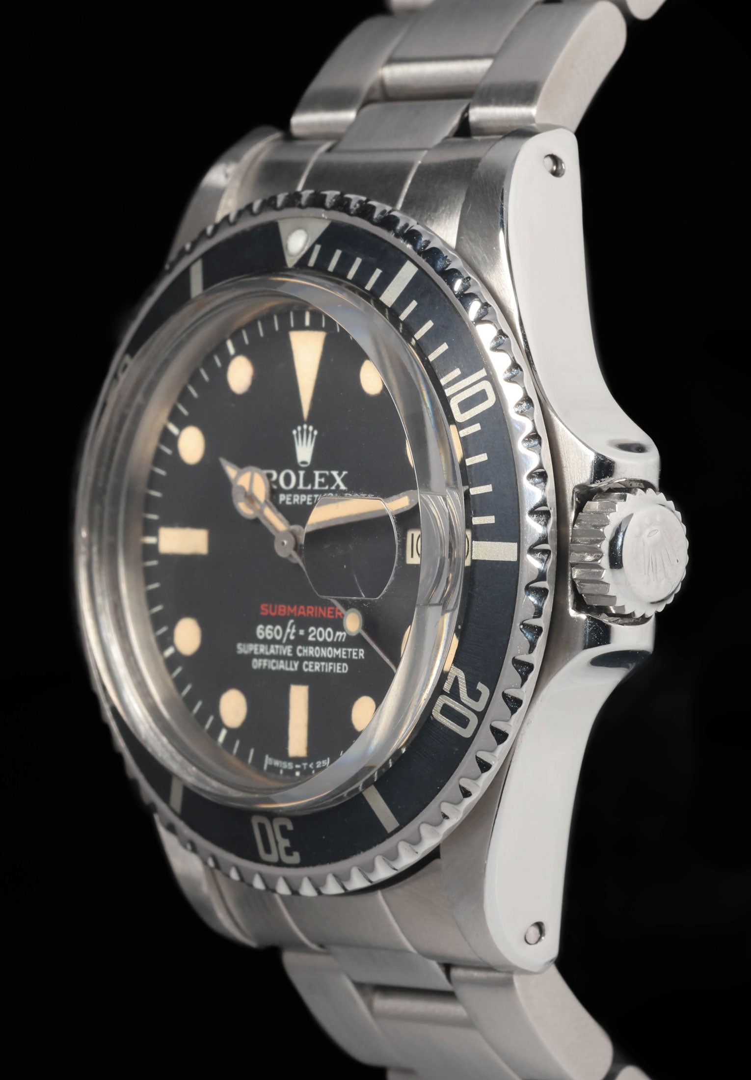 Pre-owned vintage Rolex Submariner 1680 ‘Red’ Mark 5 Dial 40mm 1972 | Crown Vintage Watches
