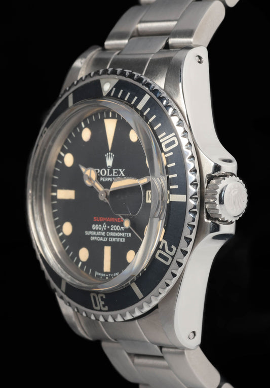Pre-owned vintage Rolex Submariner 1680 ‘Red’ Mark 5 Dial 40mm 1972 | Crown Vintage Watches