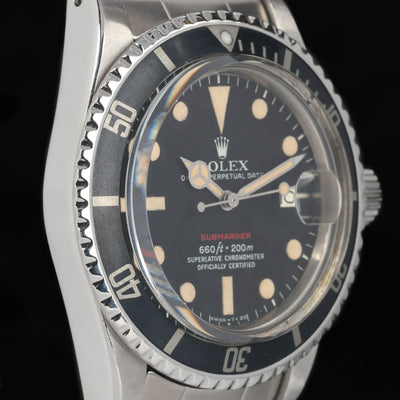 Pre-owned vintage Rolex Submariner 1680 ‘Red’ Mark 5 Dial 40mm 1972 | Crown Vintage Watches