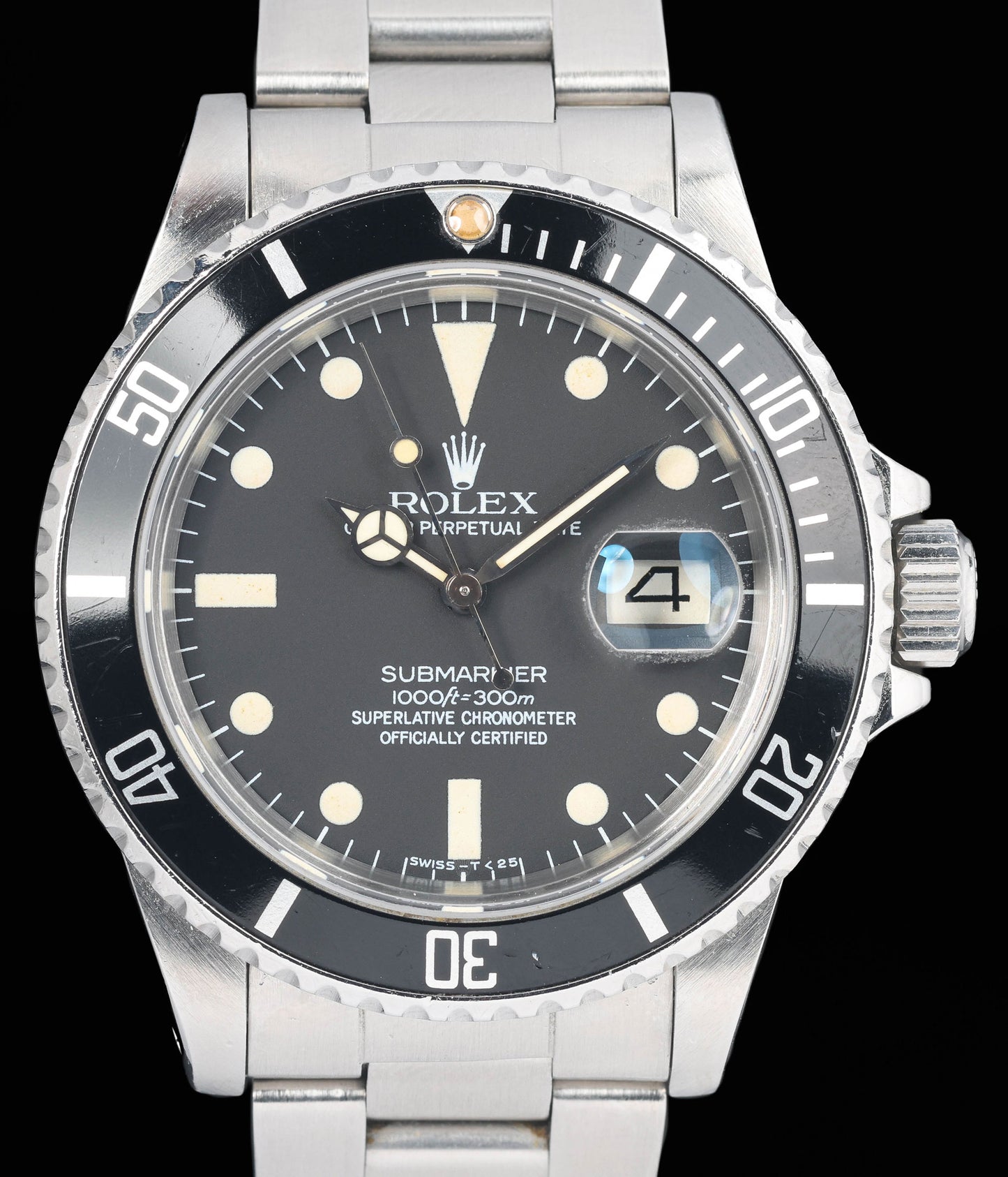 Preowned vintage Rolex Submariner 16800 'Pallettoni' 40MM 1984 | Crown Vintage Watches