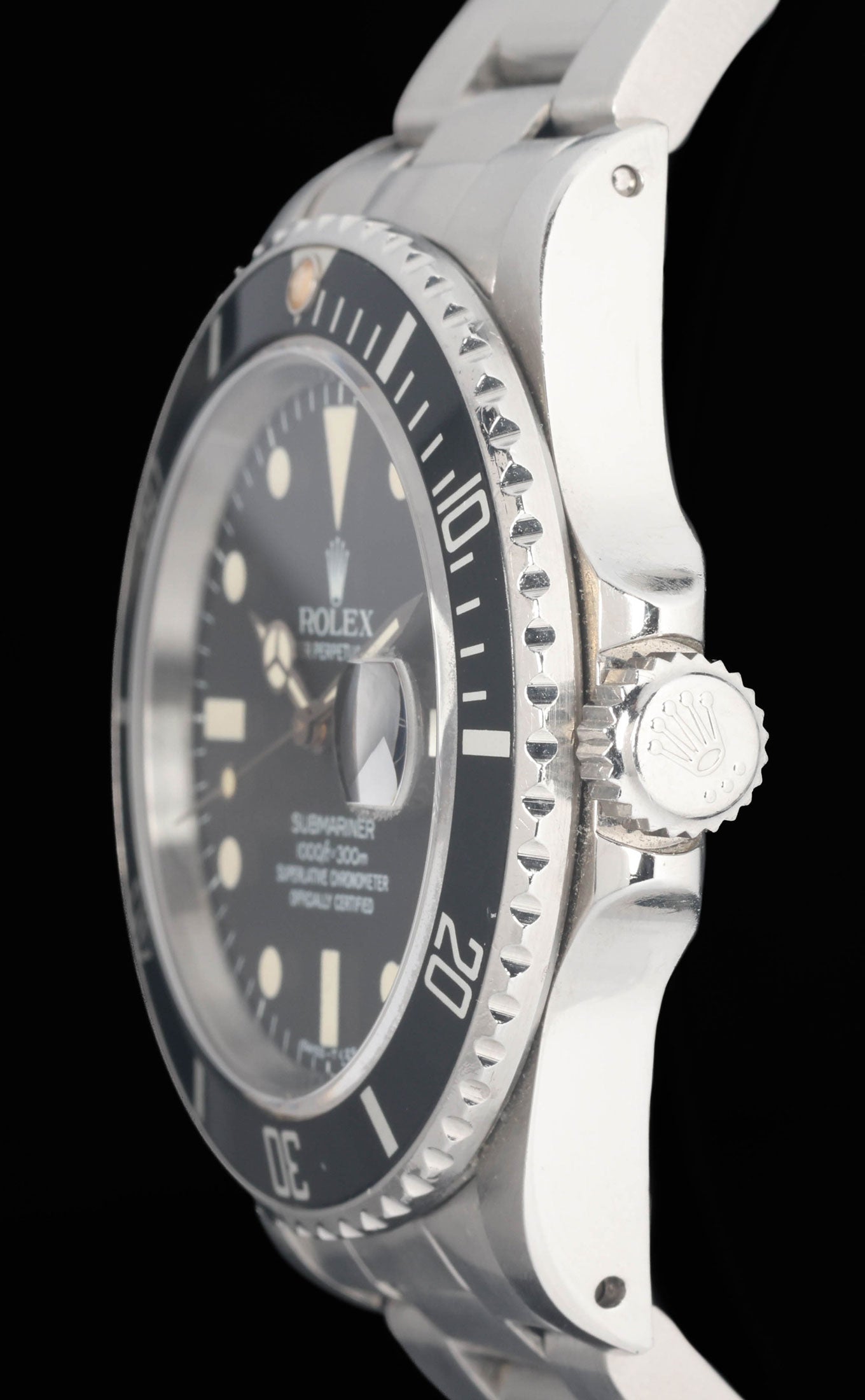 Preowned vintage Rolex Submariner 16800 'Pallettoni' 40MM 1984 | Crown Vintage Watches