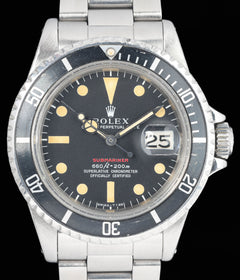 Rolex Submariner Date 1680 MK4 'Red' 40mm 1970 Box & Papers