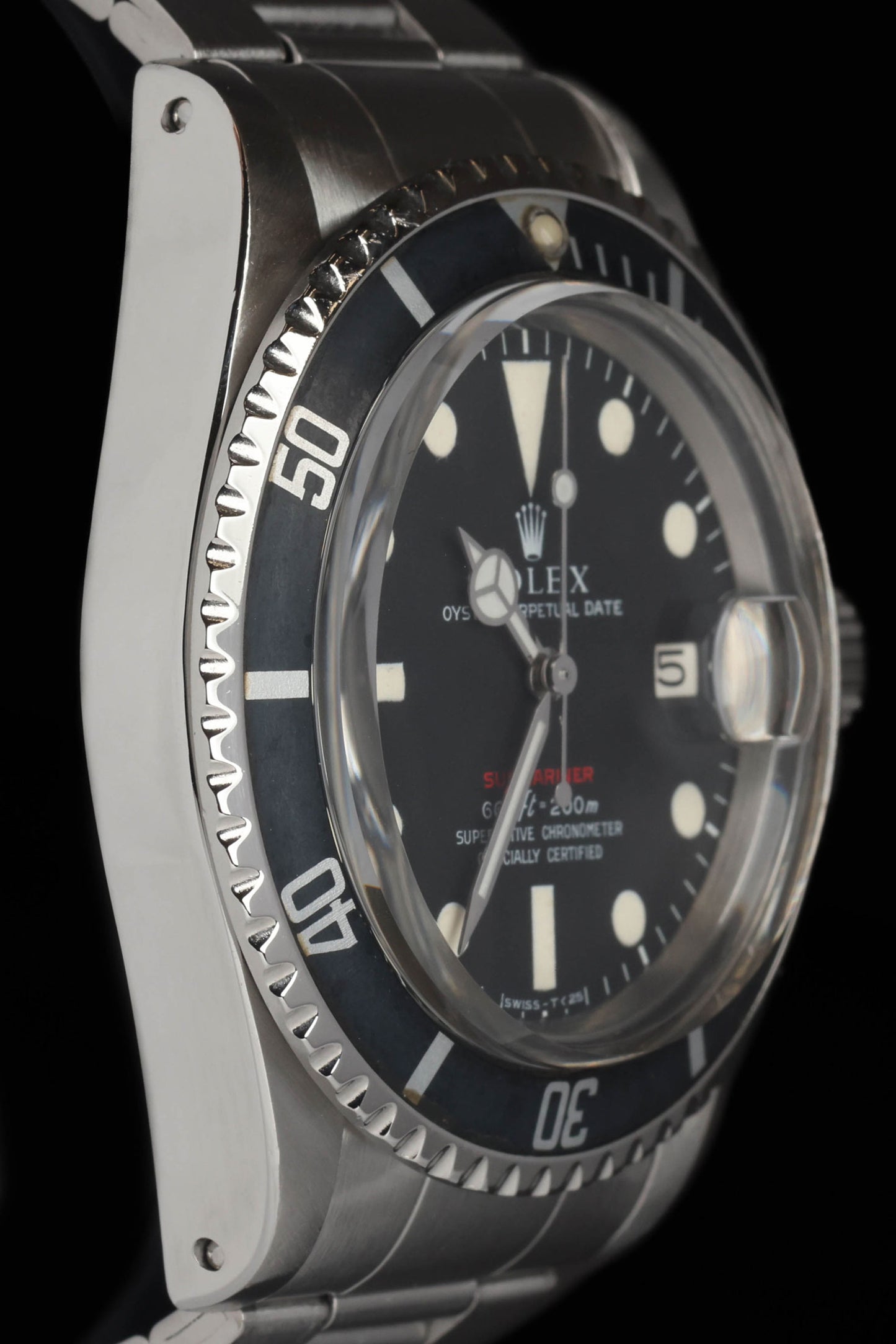 Preowned vintage Rolex Submariner Date 1680 MK4 'Red' 40mm 1971 | Crown Vintage Watches