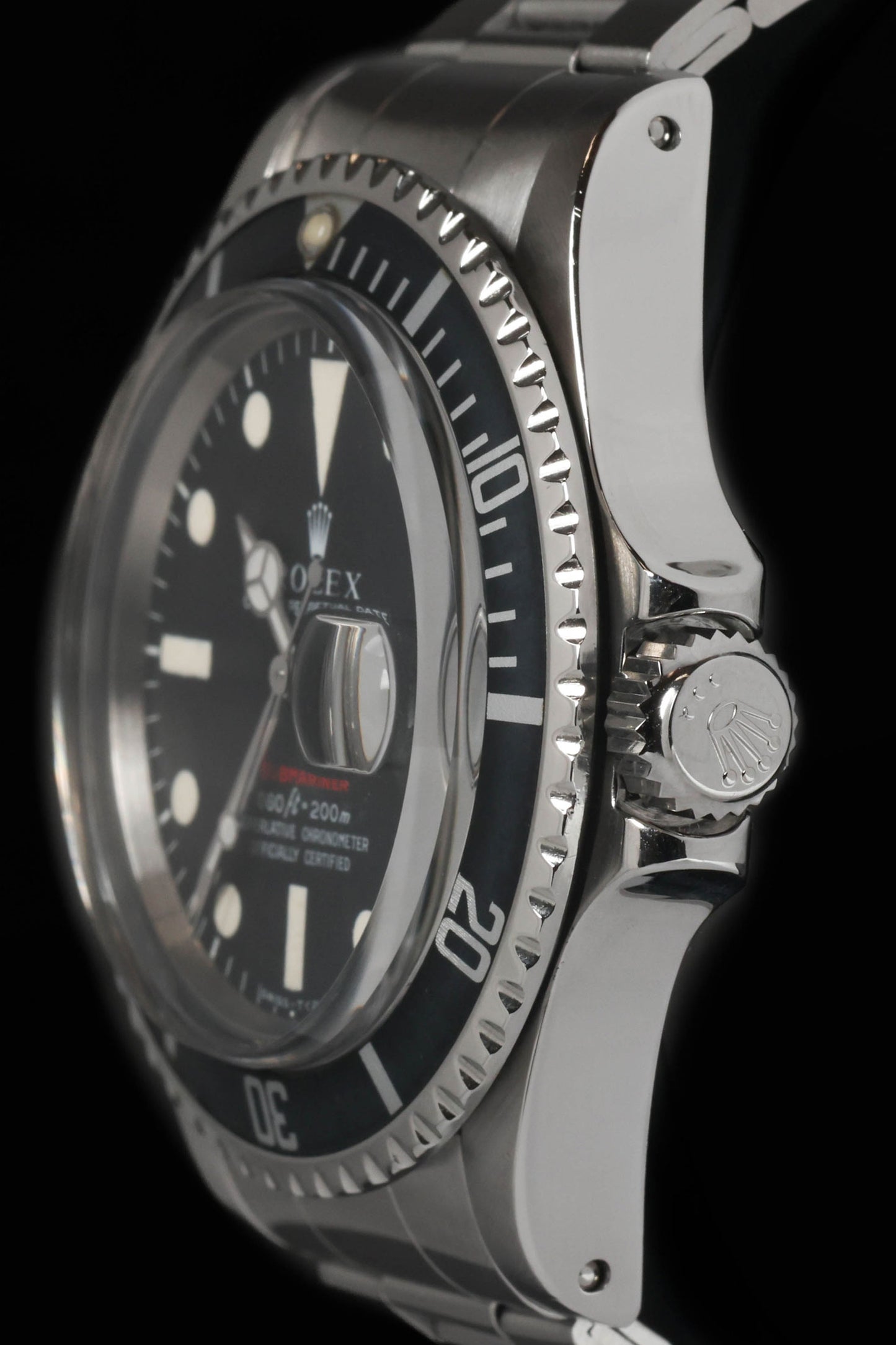 Preowned vintage Rolex Submariner Date 1680 MK4 'Red' 40mm 1971 | Crown Vintage Watches