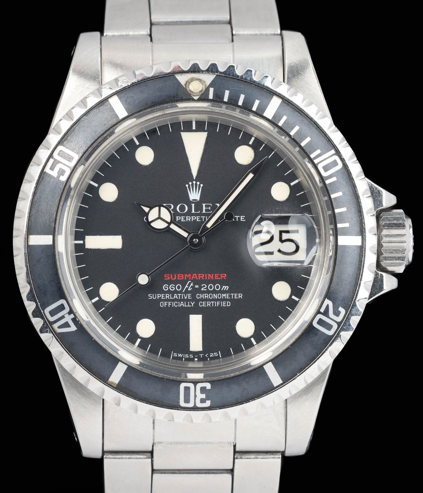 Preowned vintage Rolex Submariner Date 1680 MK4 'Red' 40mm 1971 | Crown Vintage Watches