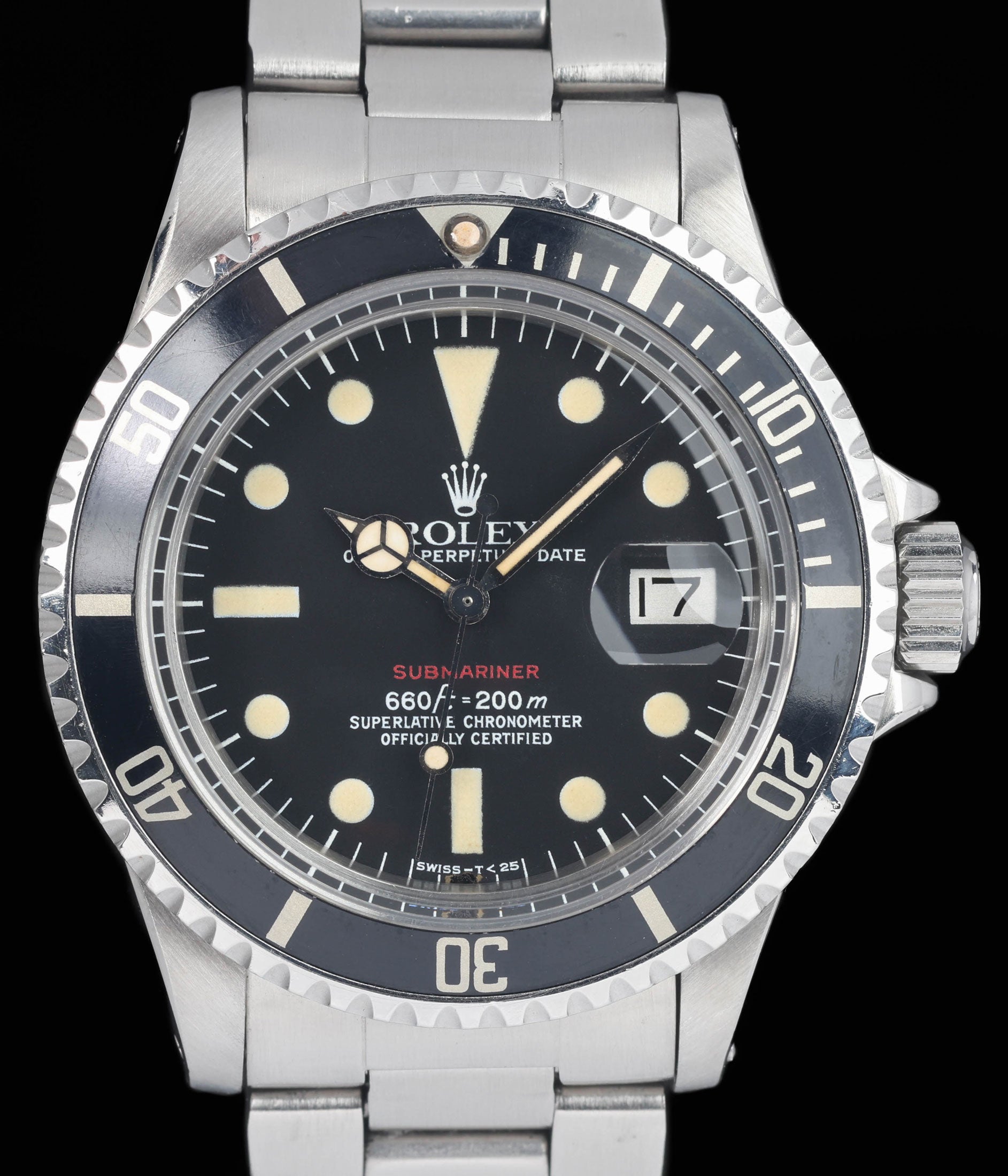 Preowned vintage Rolex Submariner Date 1680 MK6 'Red' 40mm 1974 | Crown Vintage Watches