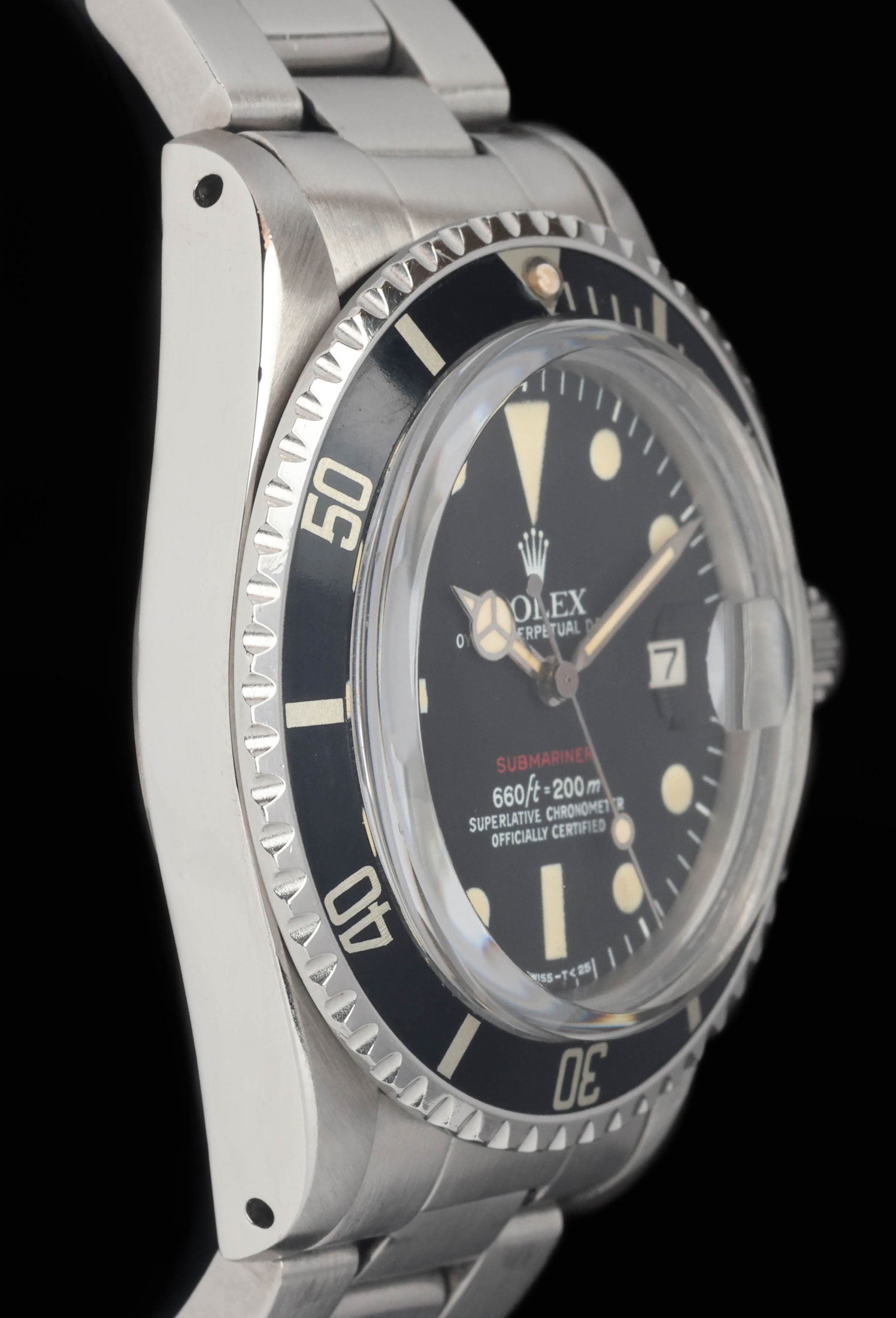 Preowned vintage Rolex Submariner Date 1680 MK6 'Red' 40mm 1974 | Crown Vintage Watches