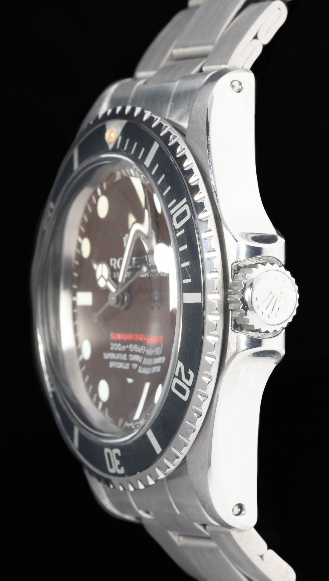 Preowned vintage Rolex Submariner Date 1680 'Red' MK2 Tropical Meters First 40mm 1970  | Crown Vintage Watches